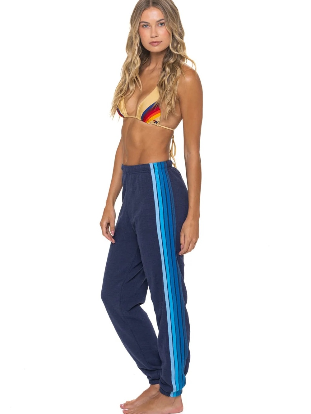 Aviator Nation Sweatpants 5 Stripe Sweatpants - NAVY / BLUE Size M